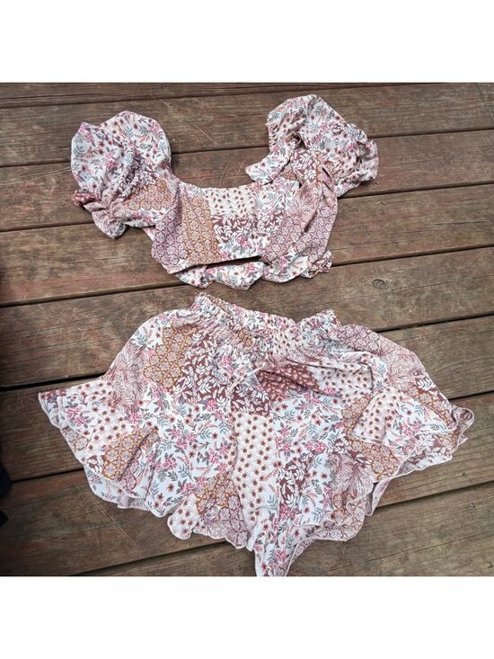 Amable Pants - Amable Floral Patchwork Two-Piece Set